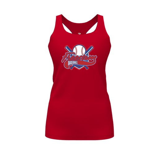[CUS-DFW-RCBK-PER-RED-FYS-LOGO1] Racerback Tank Top (Female Youth S, Red, Logo 1)