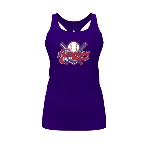 [CUS-DFW-RCBK-PER-PUR-FYS-LOGO1] Racerback Tank Top (Female Youth S, Purple, Logo 1)