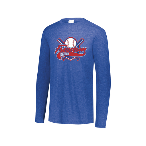 [FTLCUBRY-AXS-LOGO1] Decker Men's Tri-Blend T-Shirt - Long Sleeve (Adult XS, Royal, Logo 1)