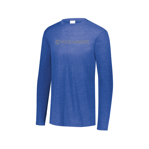 [FTLCUBRY-AXS-LOGO2] Decker Men's Tri-Blend T-Shirt - Long Sleeve (Adult XS, Royal, Logo 2)