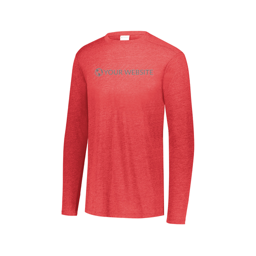 [3075.V96.XS-LOGO2] Decker Men's Tri-Blend T-Shirt - Long Sleeve (Adult XS, Red, Logo 2)