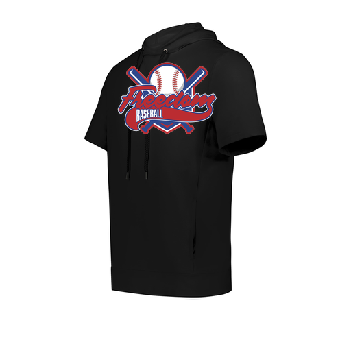 [222605.080.S-LOGO1] YOUTH VENTURA SOFT KNIT SHORT SLEEVE HOODIE (Youth S, Black, Logo 1)
