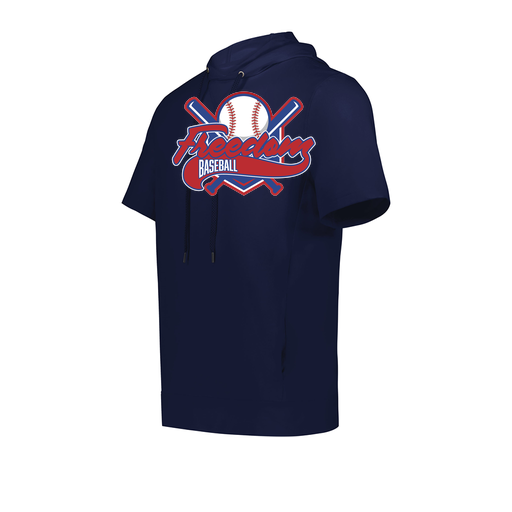 [222605.065.S-LOGO1] YOUTH VENTURA SOFT KNIT SHORT SLEEVE HOODIE (Youth S, Navy, Logo 1)