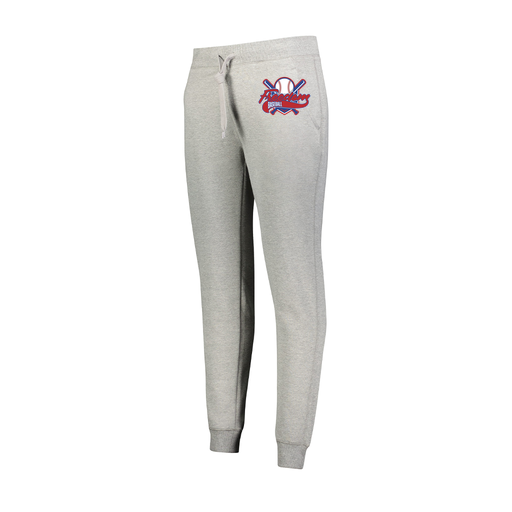 [229748.017.XS-LOGO1] Ladies 60/40 Fleece Jogger (Female Adult XS, Silver, Logo 1)
