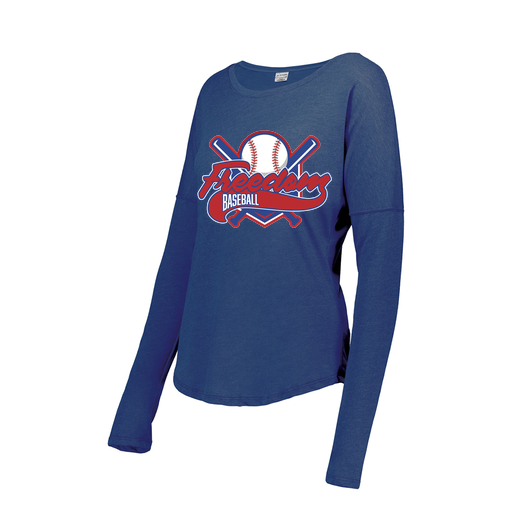 [FTLCUBRY-FAXS-LOGO1] Decker Women's Tri-Blend T-Shirt - Long Sleeve (Female Adult XS, Royal, Logo 1)